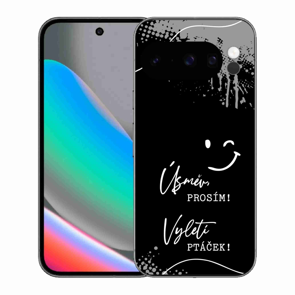 Gélový kryt mmCase na Google Pixel 10 Pro - vtipný text 4 čierne pozadie