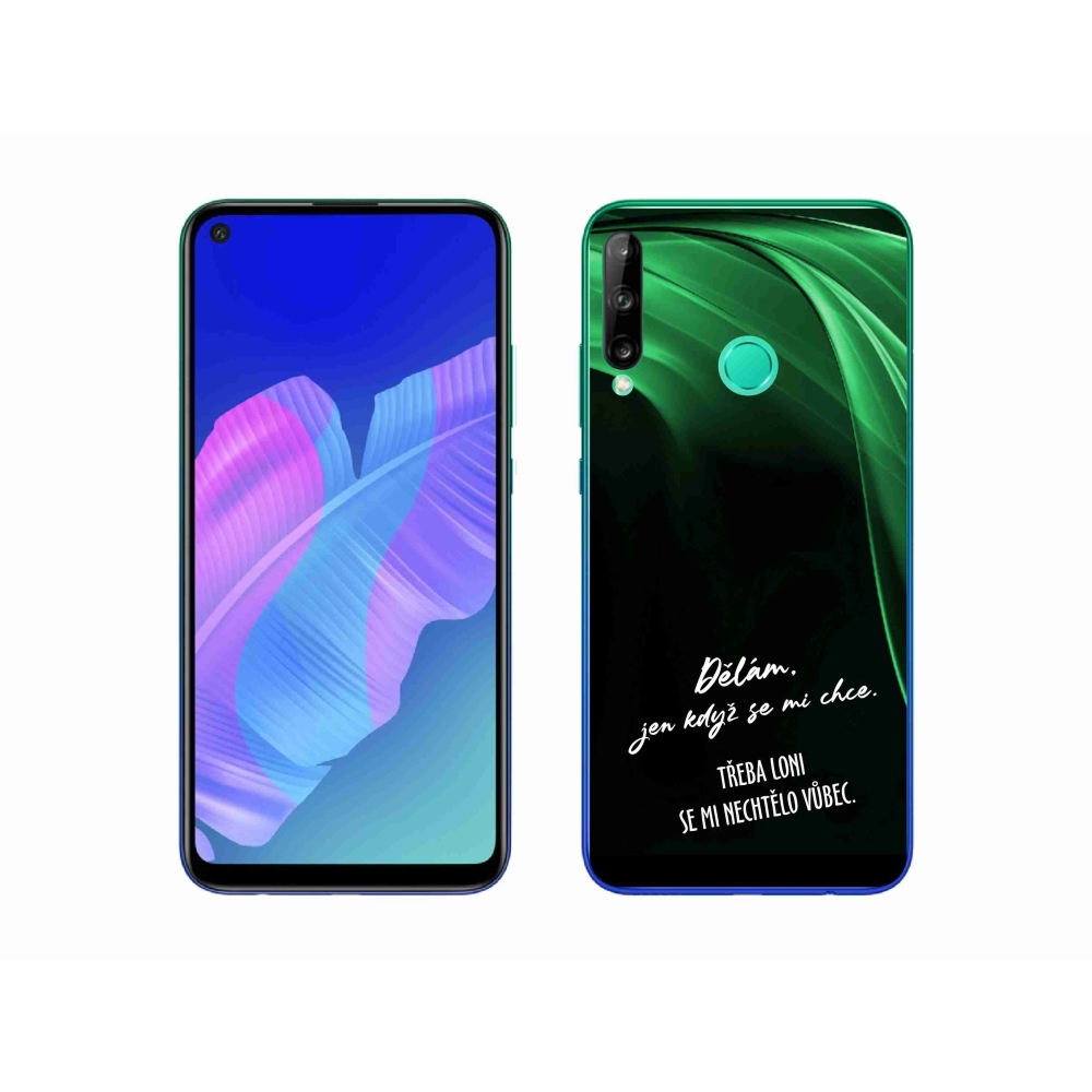 Gélový kryt mmCase na Huawei P40 Lite E - vtipný text 12 čierne pozadie