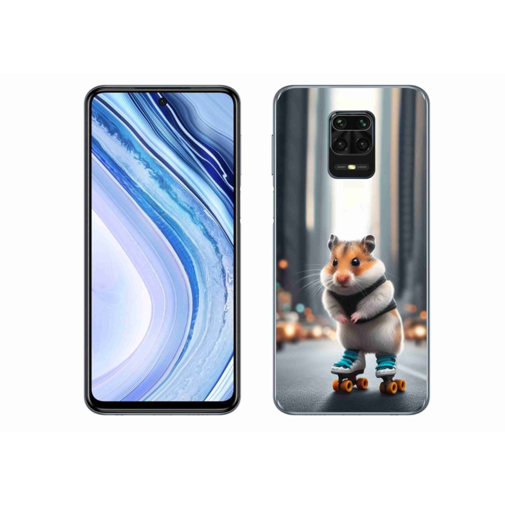 Gélový kryt mmCase na Xiaomi Redmi Note 9S - škrečok na korčuliach