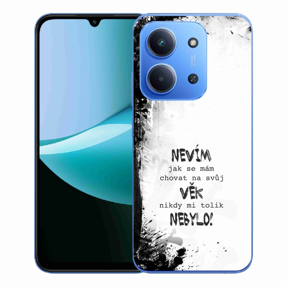 Gélový kryt mmCase na Xiaomi Redmi 15C 4G/5G (173mm) - vtipný text 14 biele pozadie