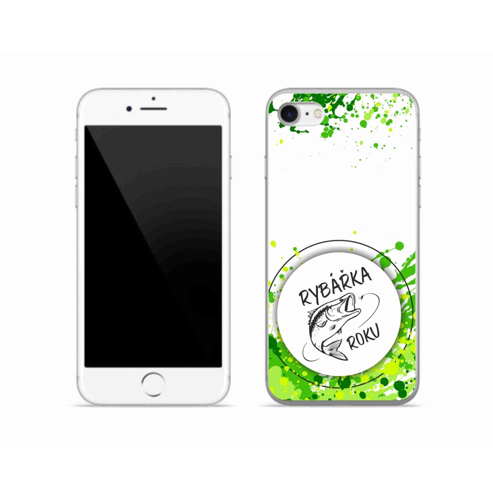 Gélový kryt mmCase na iPhone SE (2022) - rybárka roku biele pozadie