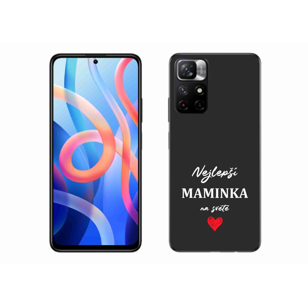 Gélový kryt mmCase na Xiaomi Redmi Note 11S 5G - najlepšia mamička 1 čierne pozadie