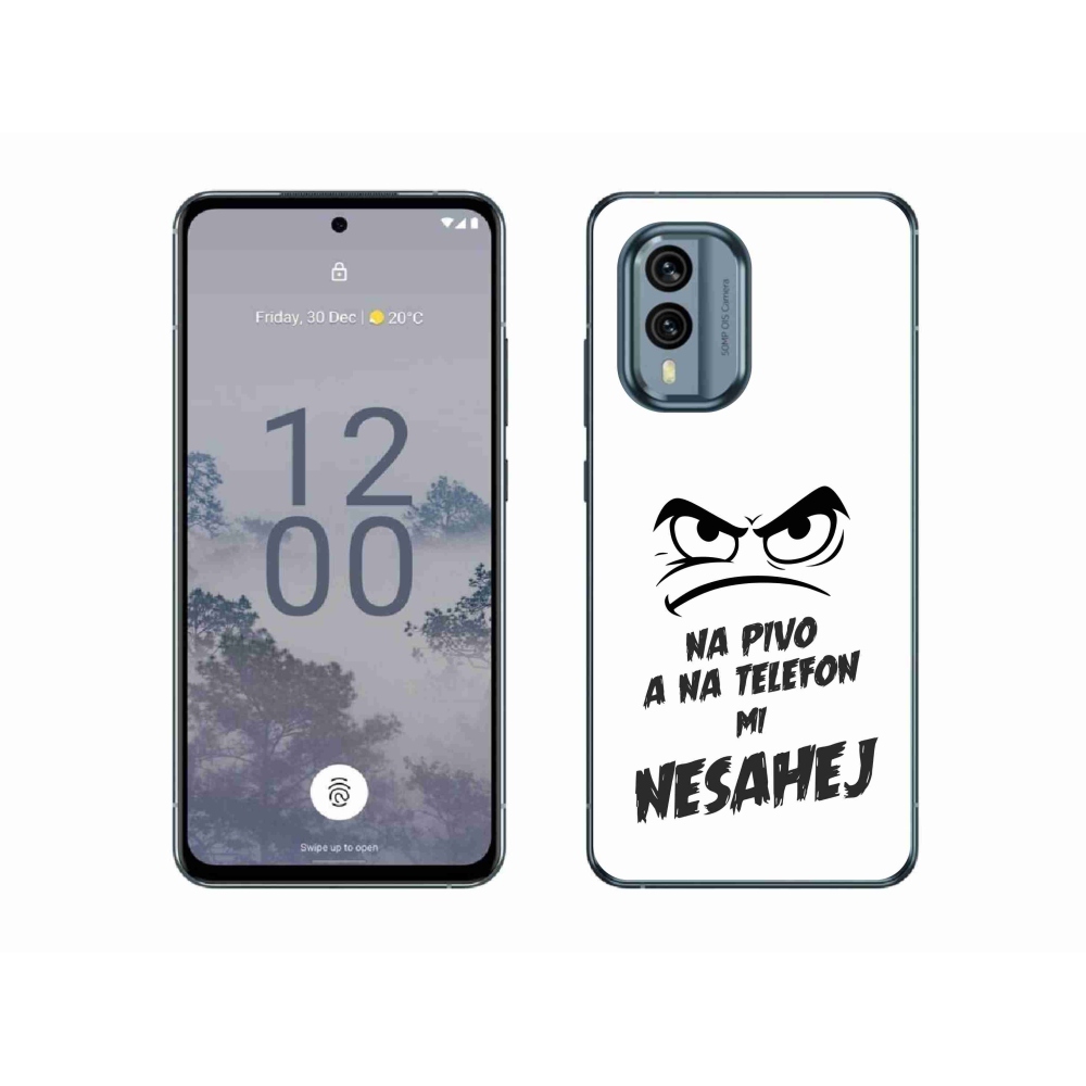 Gélový kryt mmCase na Nokia X30 5G - pivný motív 2 biele pozadie