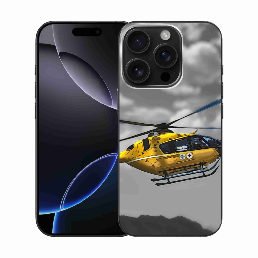 Gélový kryt mmCase na iPhone 16 Pro - žltá helikoptéra