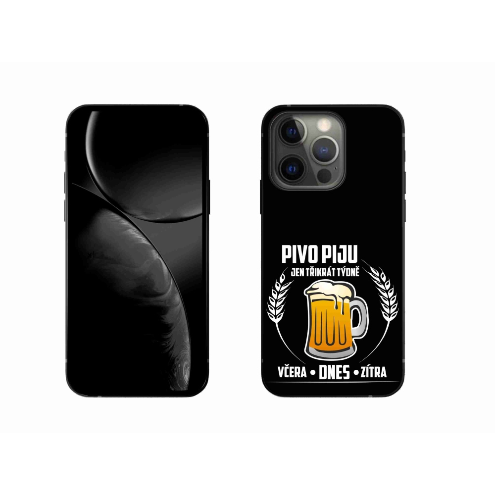 Gélový kryt mmCase na iPhone 13 Pro 6.1 - pivný motív čierne pozadie