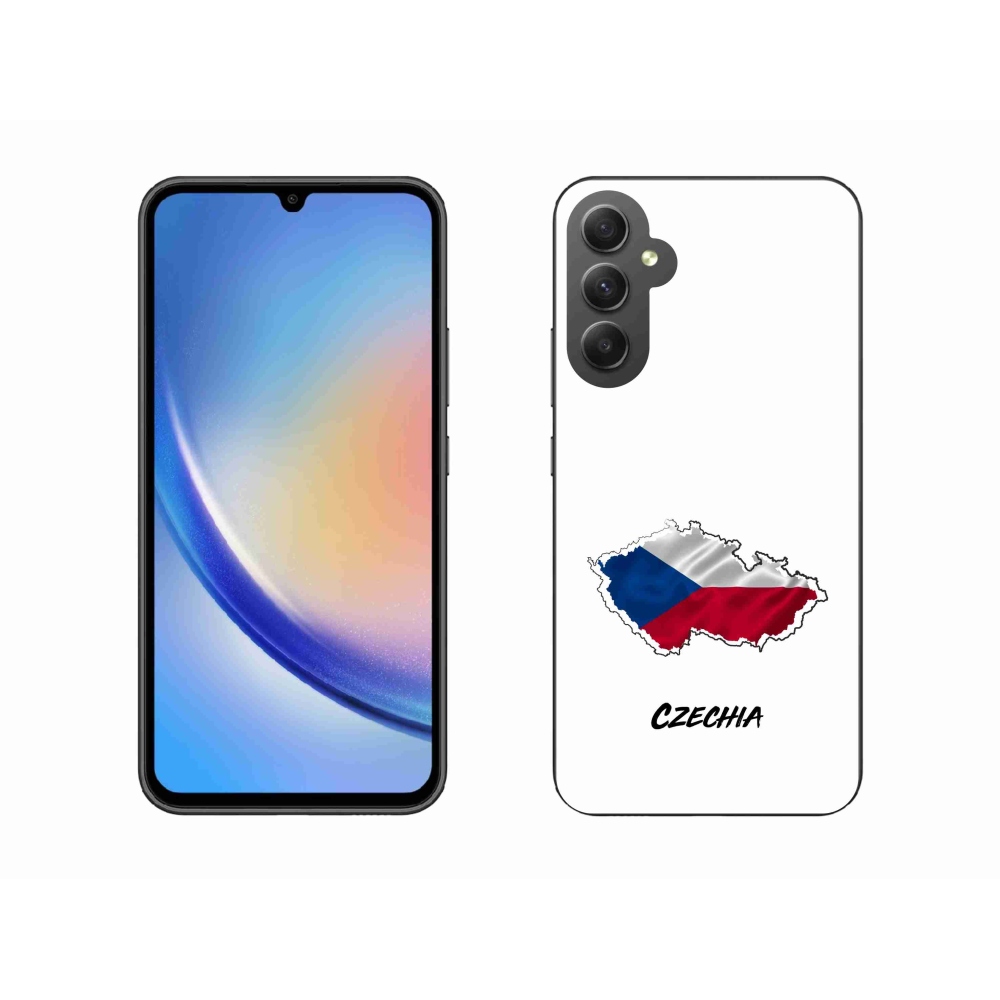 Gélový kryt mmCase na Samsung Galaxy A34 5G - Czechia biele pozadie