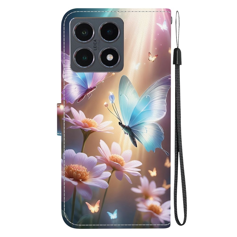 Versatile knižkové puzdro na Xiaomi 15T - motýle a margaréty