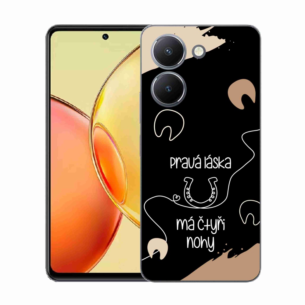 Gélový kryt mmCase na Vivo Y36 - konský motív čierne pozadie
