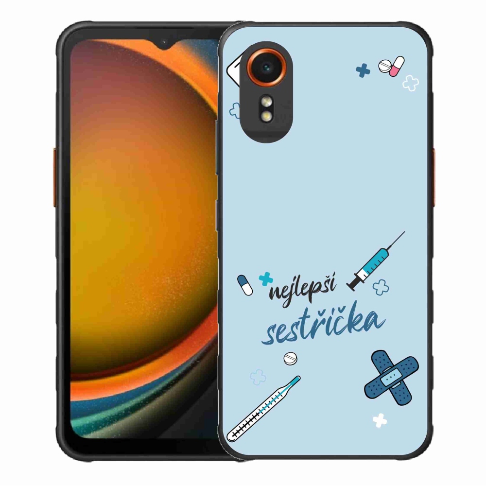 Gélový kryt mmCase na Samsung Galaxy Xcover 7 - najlepšia sestrička modré pozadie