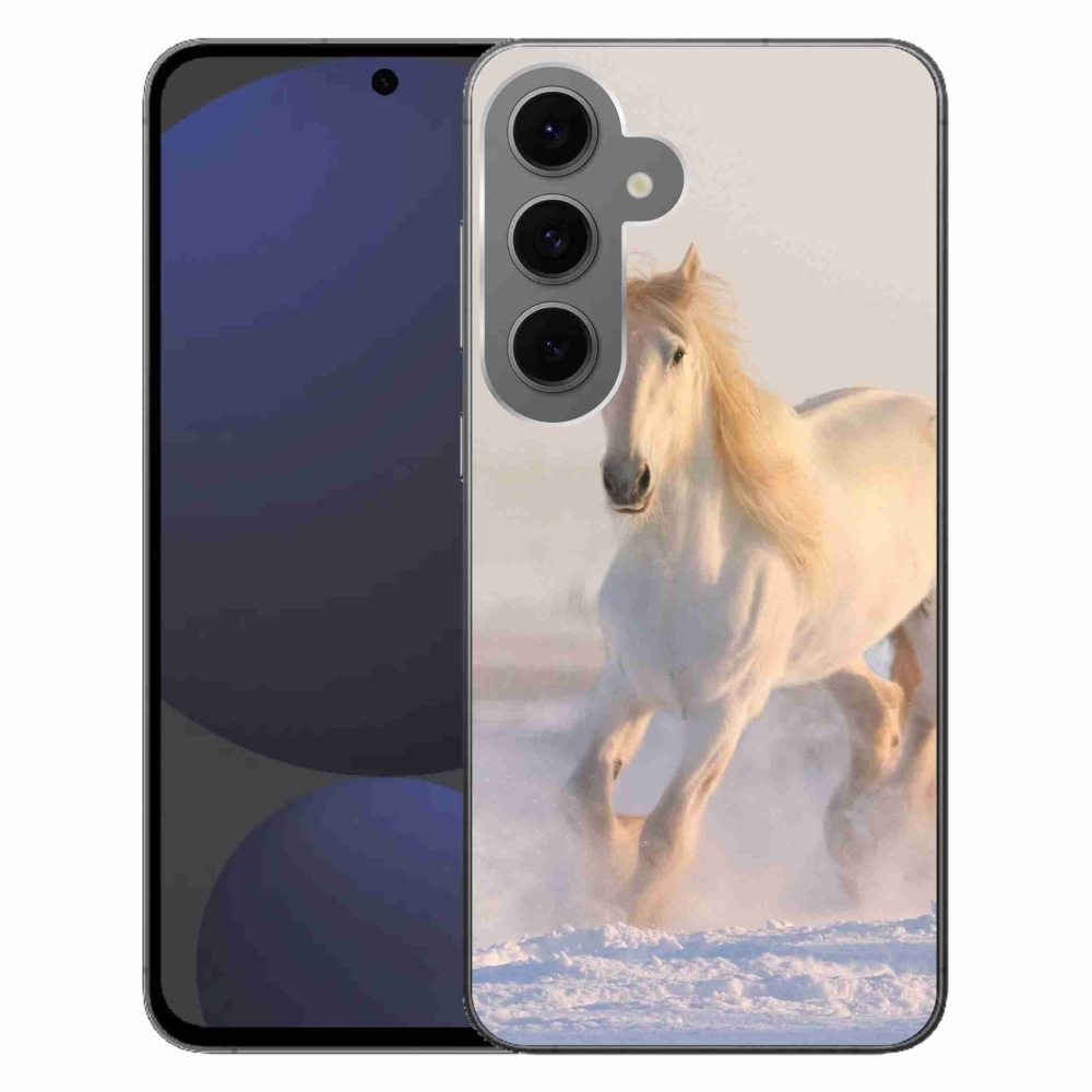 Gélový obal mmCase na Samsung Galaxy S24 FE - kôň v snehu