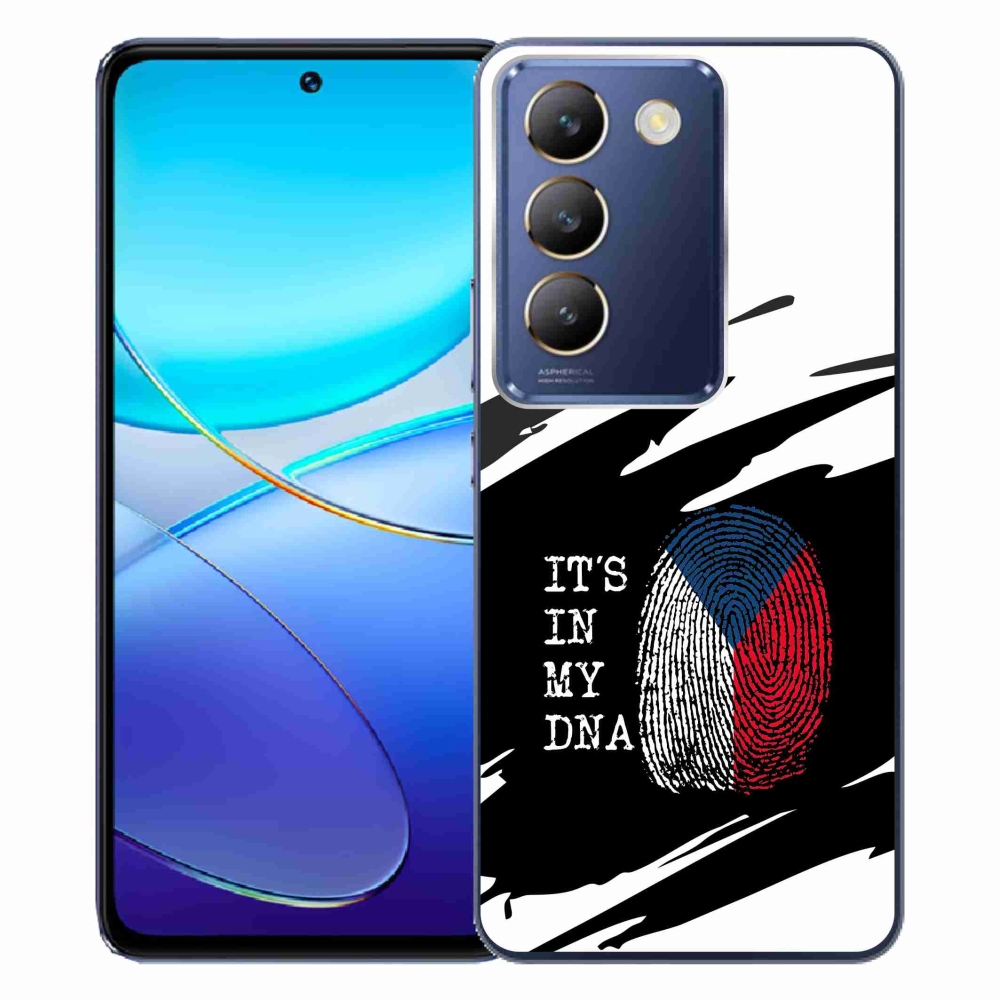 Gélový kryt mmCase na Vivo V40 SE 4G/5G - vlajka odtlačok prsta čiernobiele pozadie