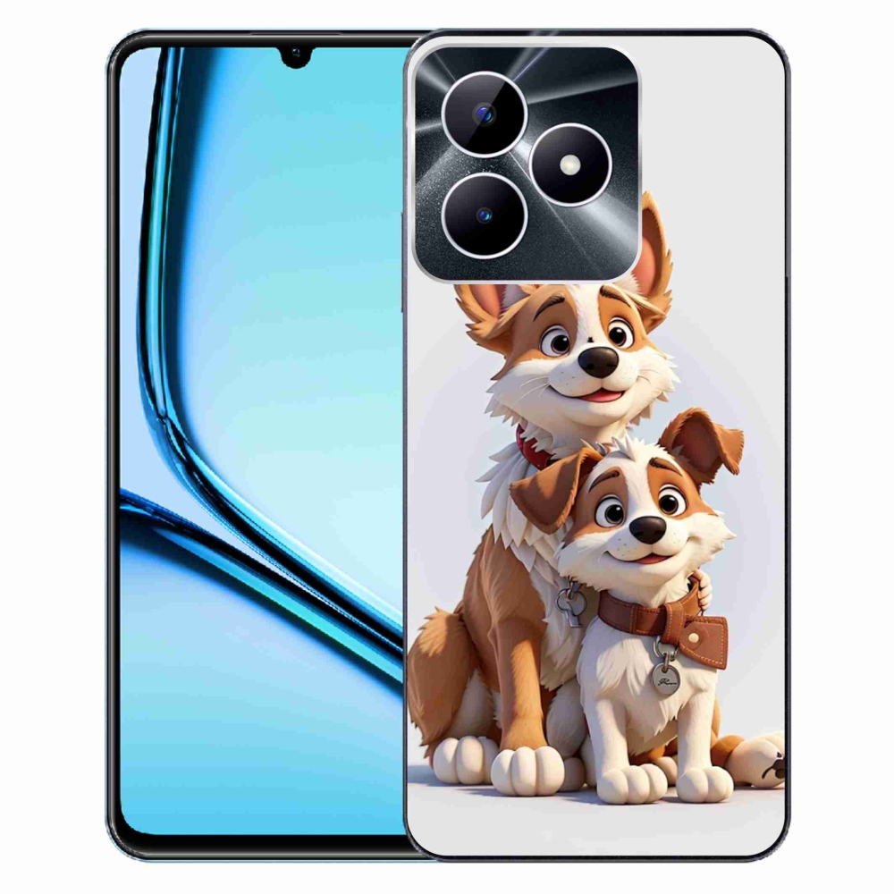 Gélový kryt mmCase na Realme Note 50 - kreslenie psy