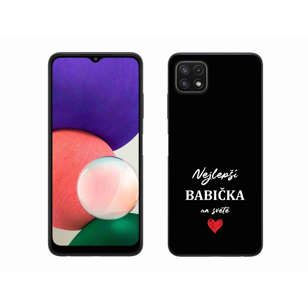 Gélový kryt mmCase na Samsung Galaxy A22 5G - najlepšia babička 1 čierne pozadie