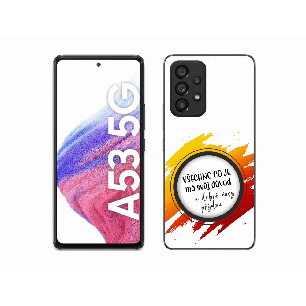 Gélový kryt mmCase na Samsung Galaxy A53 5G - citát 3 biele pozadie