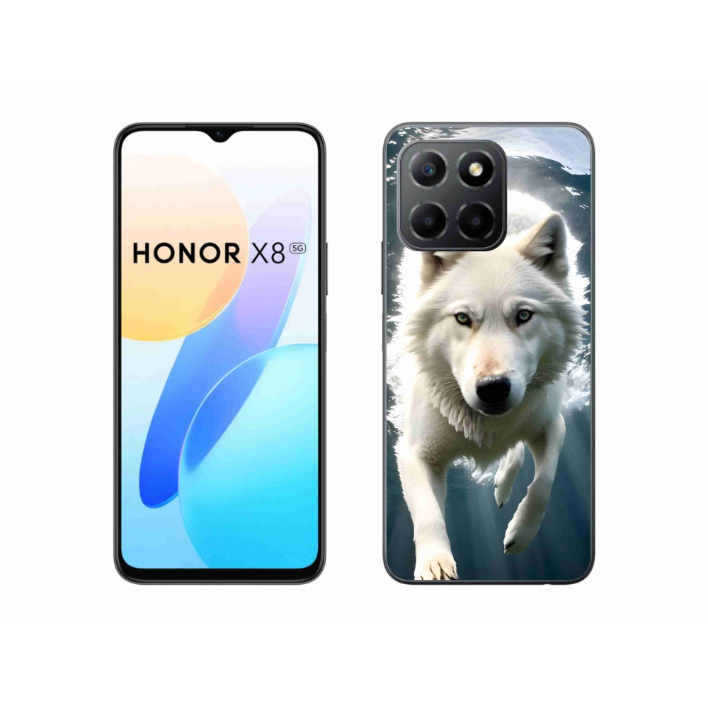 Gélový kryt mmCase na Honor X8 5G - biely vlk