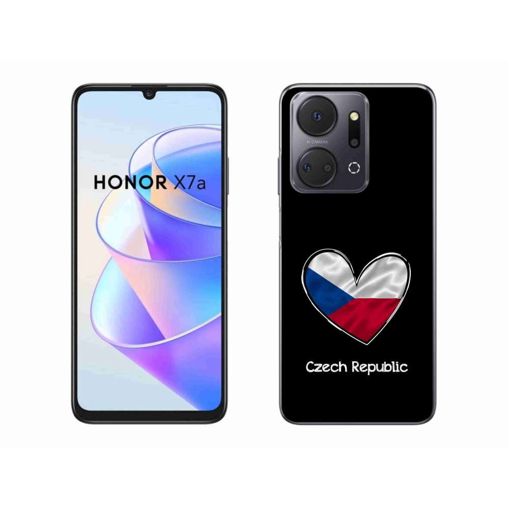 Gélový kryt mmCase na Honor X7a - vlajka srdca čierne pozadie