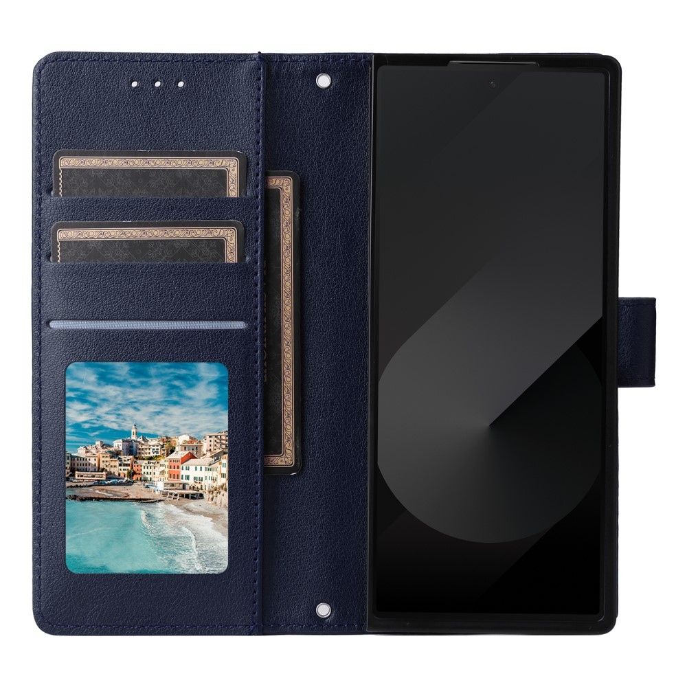 Wallet knižkové púzdro na Samsung Galaxy Z Fold6 5G - modré