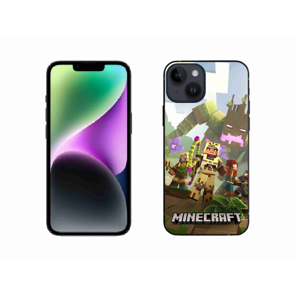 Gélový kryt mmCase na iPhone 14 - minecraft 1