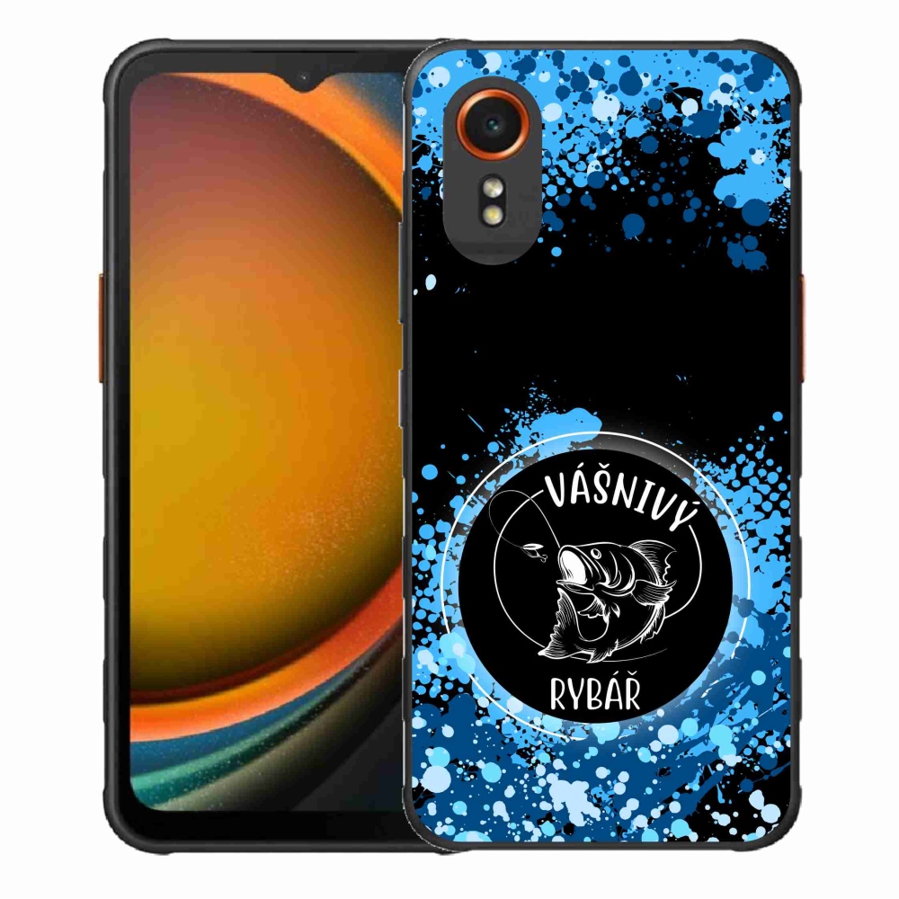 Gélový kryt mmCase na Samsung Galaxy Xcover 7 - vášnivý rybár čierne pozadie