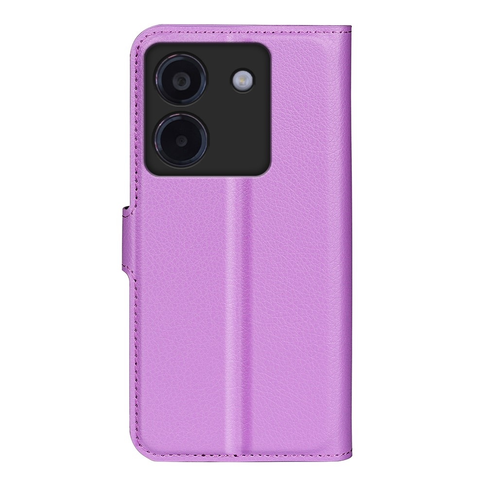 Litchi knižkové puzdro na Xiaomi Poco M7 Pro 5G - fialové