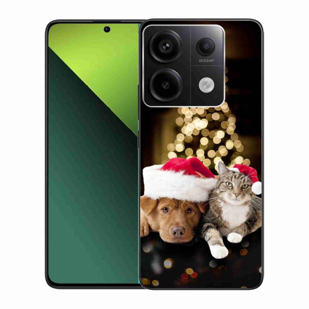 Gélový kryt mmCase na Xiaomi Redmi Note 13 Pro 5G/Poco X6 5G - vianočný pes a mačka