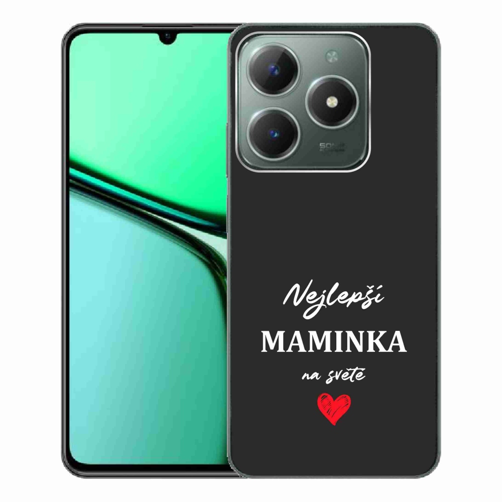 Gélový kryt mmCase na Realme C61 - najlepšia mamička 1 čierne pozadie