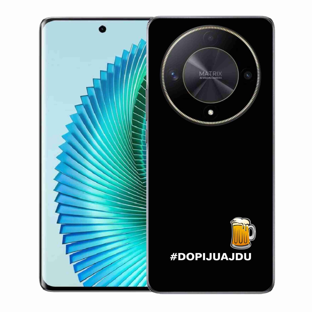 Gélový kryt mmCase na Honor Magic 6 Lite 5G - pivný motív 1 čierne pozadie