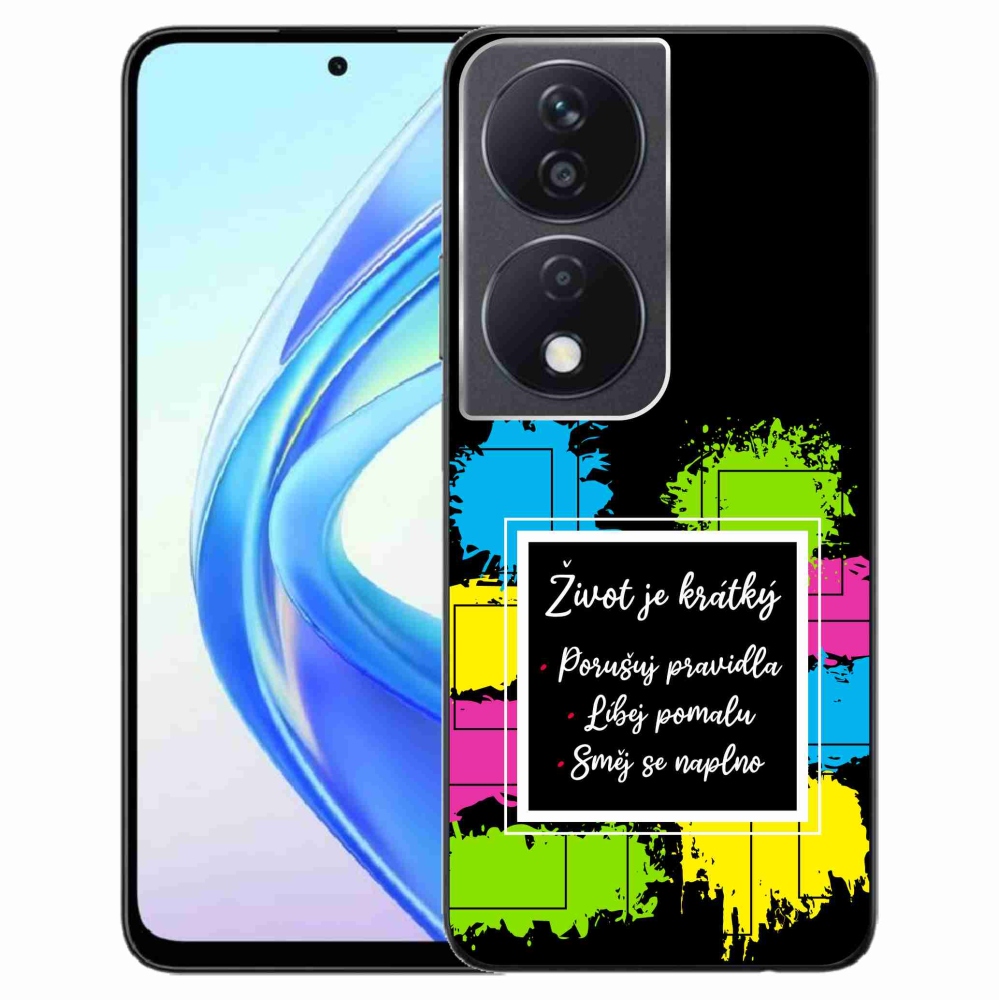 Gélový kryt mmCase na Honor X7b/Honor 90 Smart - citát 5 čierne pozadie