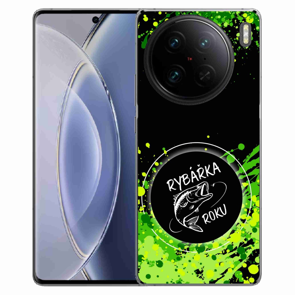 Gélový kryt mmCase na Vivo X90 Pro - rybárka roku čierne pozadie