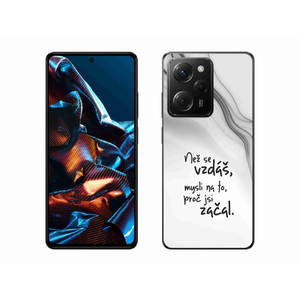 Gélový kryt mmCase na Xiaomi Poco X5 Pro 5G - citát 2 biele pozadie