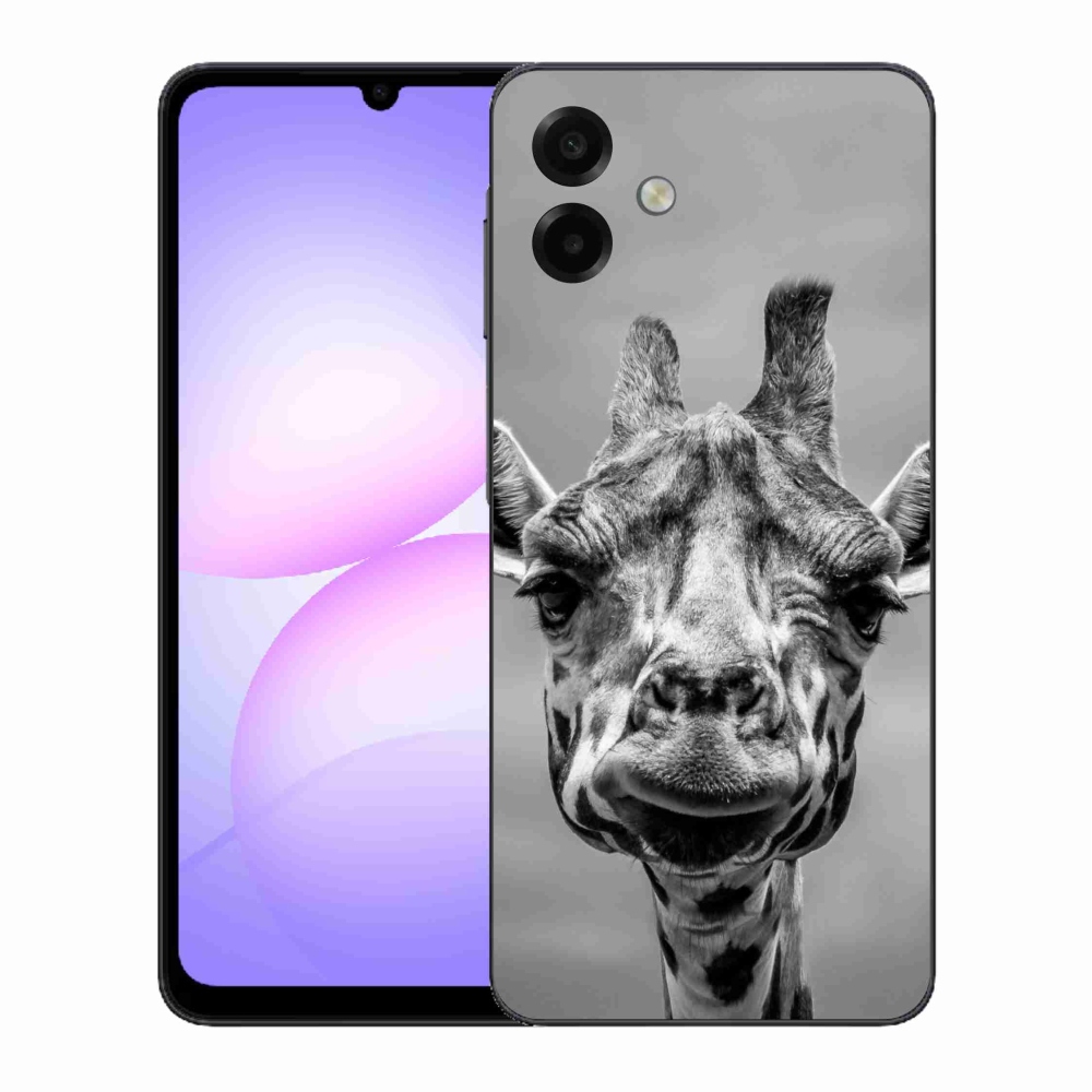 Gélový kryt mmCase na Samsung Galaxy A07 4G - čiernobiela žirafa