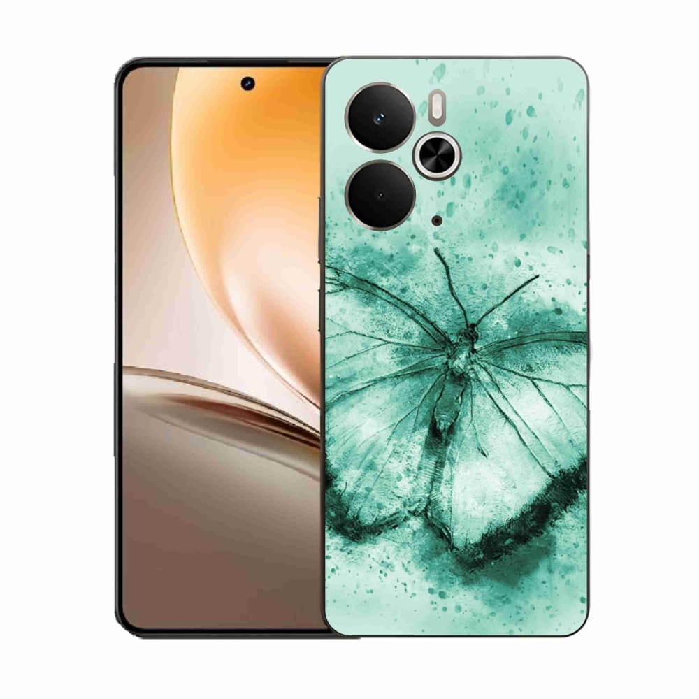 Gélový kryt mmCase na Realme 14 5G - zelený motýľ