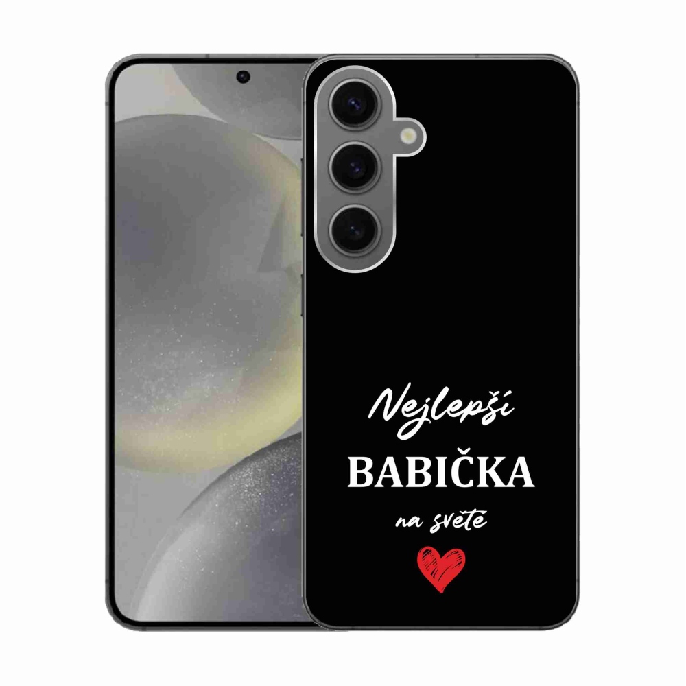 Gélový kryt mmCase na Samsung Galaxy S24 - najlepšia babička 1 čierne pozadie