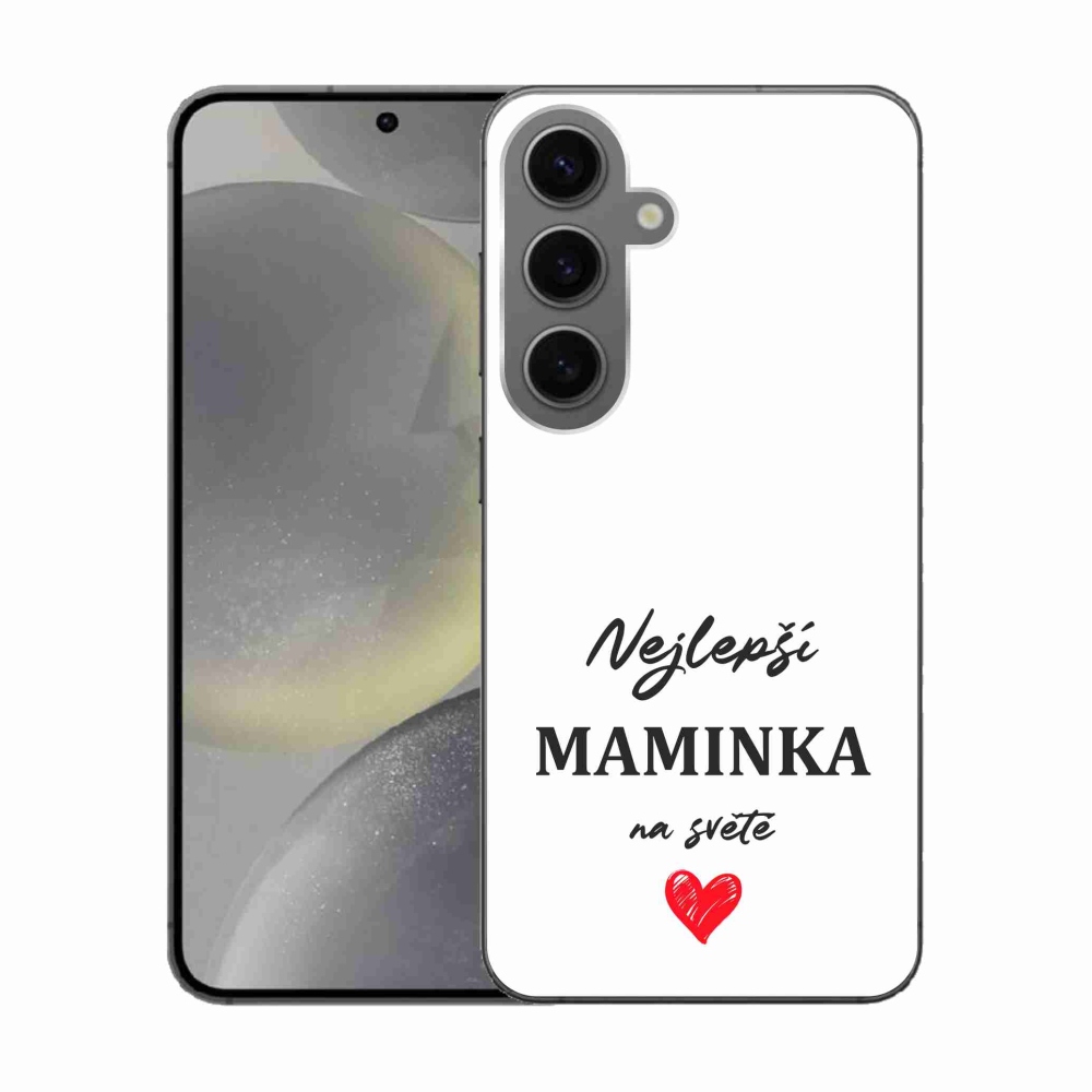 Gélový kryt mmCase na Samsung Galaxy S24 - najlepšia mamička 1 biele pozadie