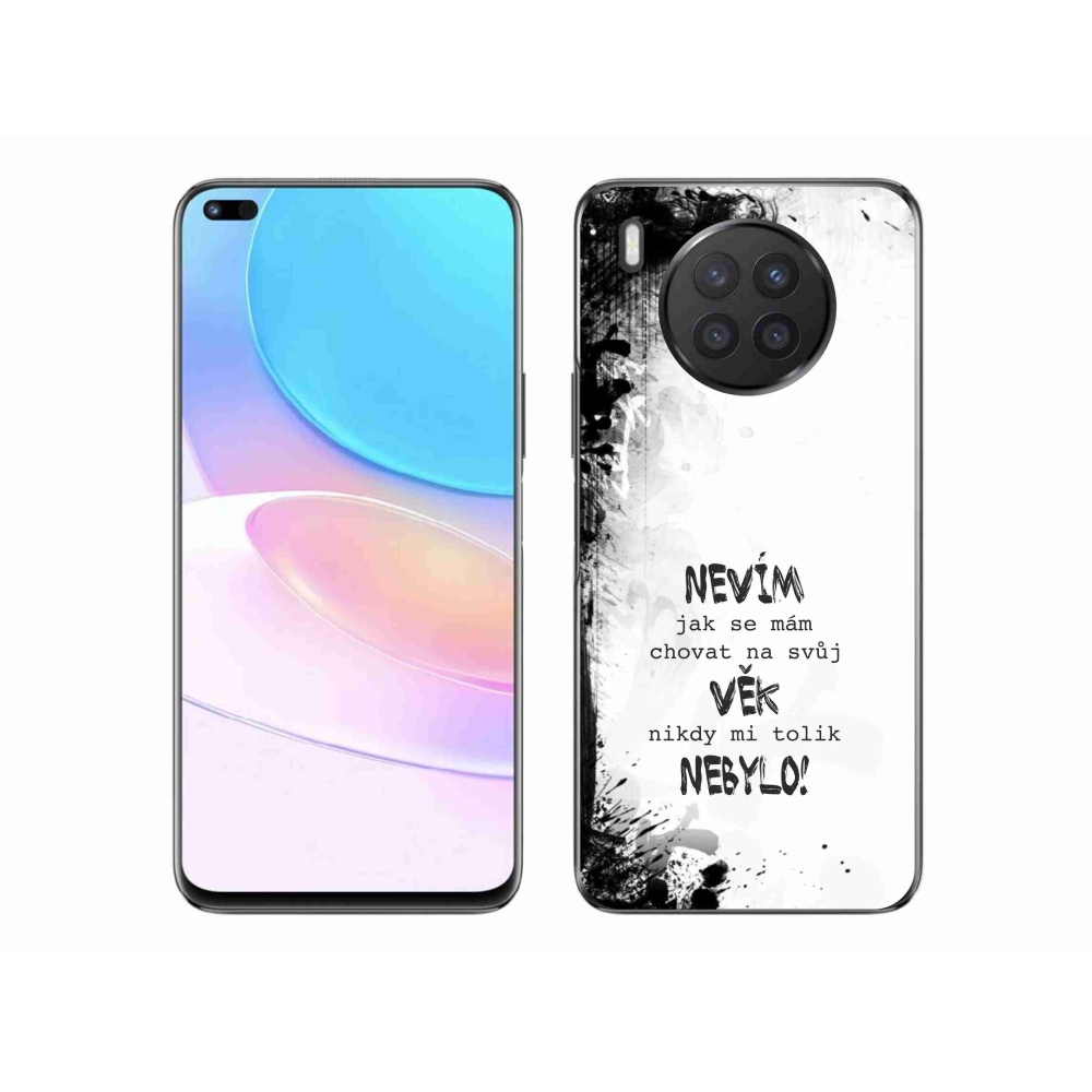 Gélový kryt mmCase na Huawei Nova 8i - vtipný text 14 biele pozadie