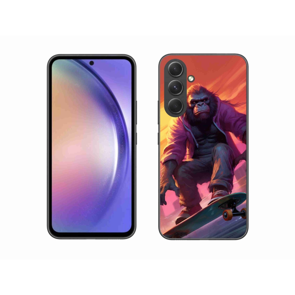 Gélový kryt mmCase na Samsung Galaxy A54 5G - gorila na skateboarde