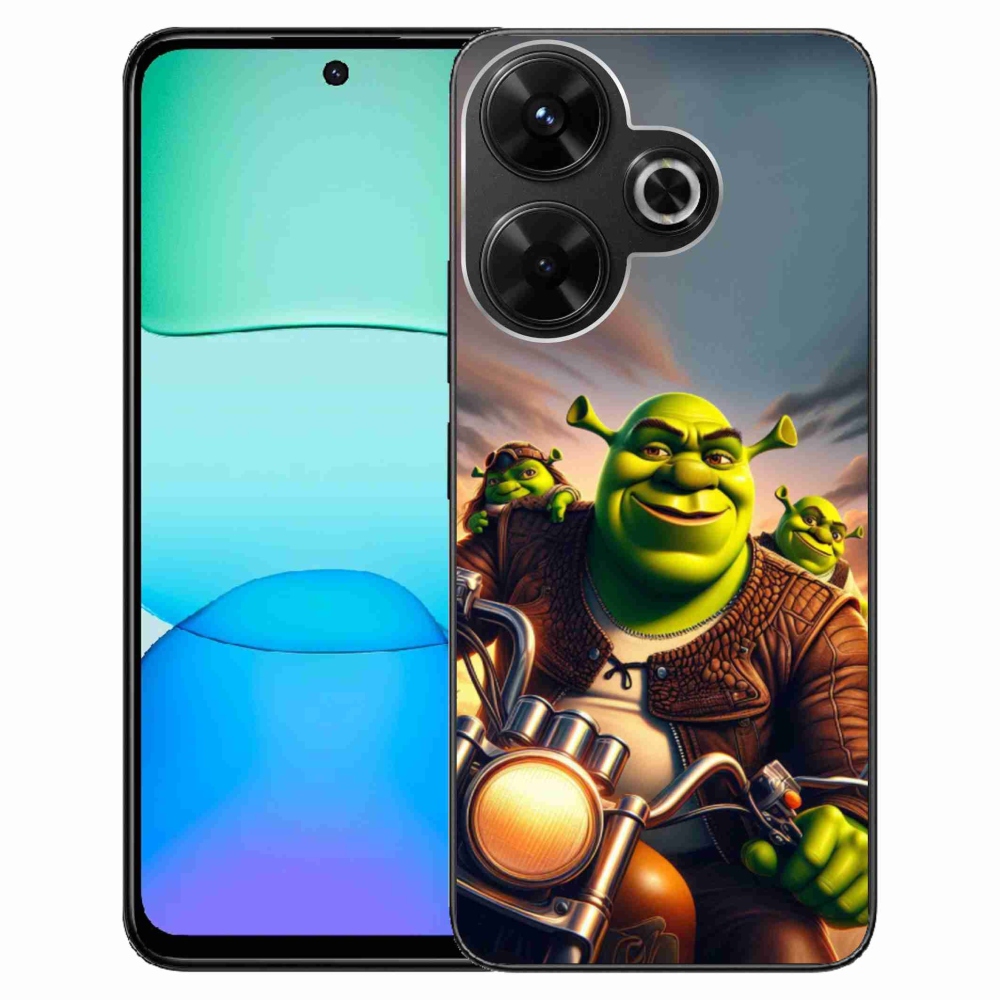 Gélový kryt mmCase na Xiaomi Redmi 13 4G/Poco M6 4G - shrek na motorke