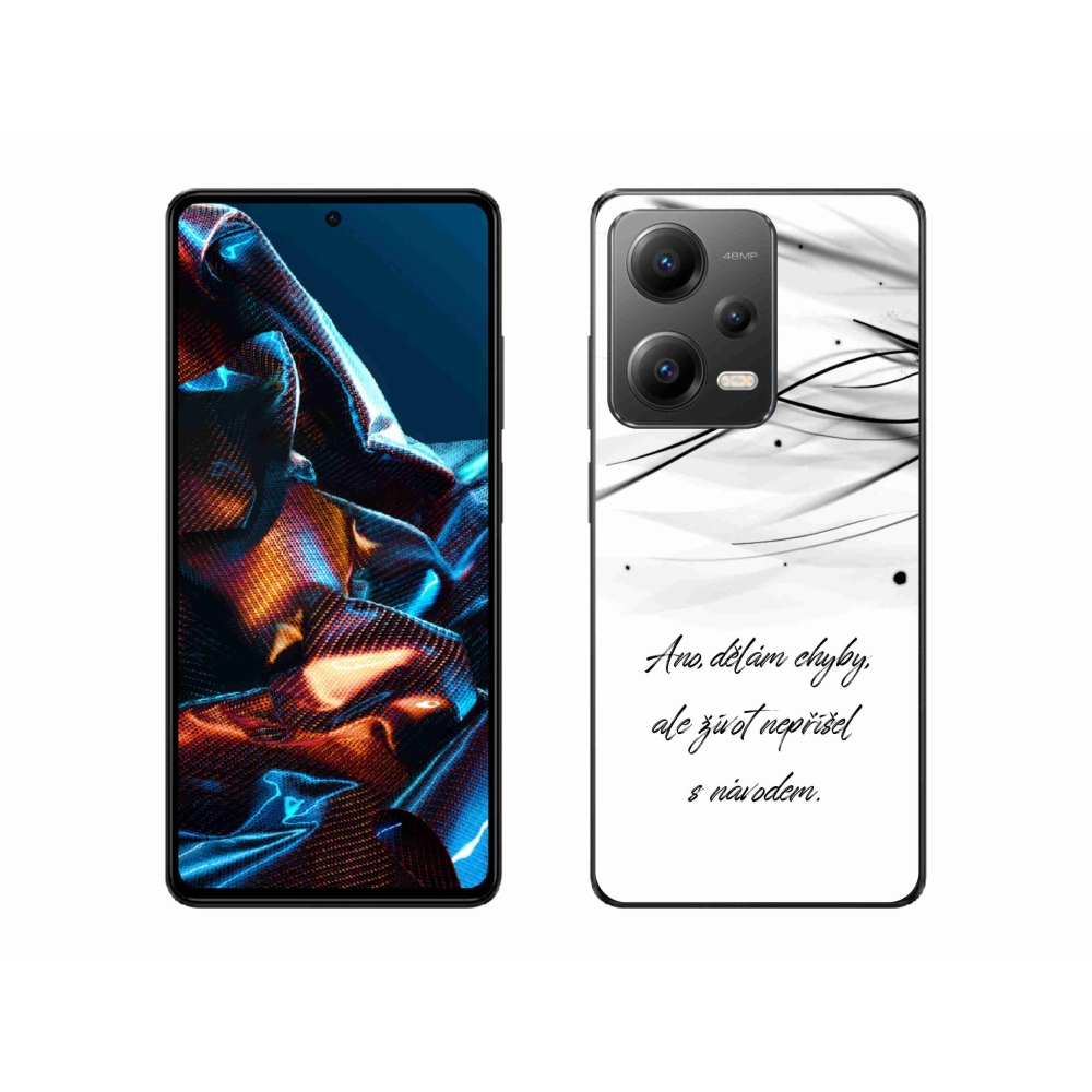 Gélový kryt mmCase na Xiaomi Redmi Note 12 Pro 5G - citát biele pozadie