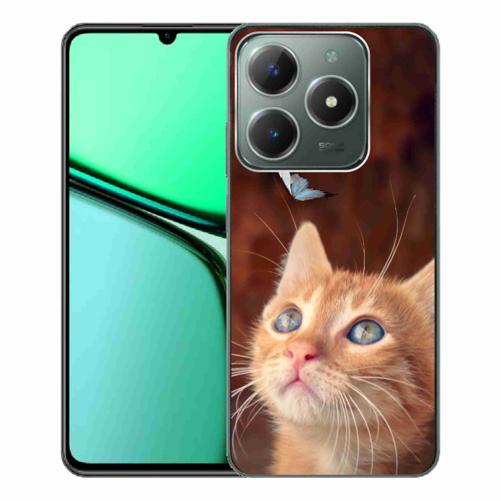 Gélový kryt mmCase na Realme C61 - motýľ a mačiatko