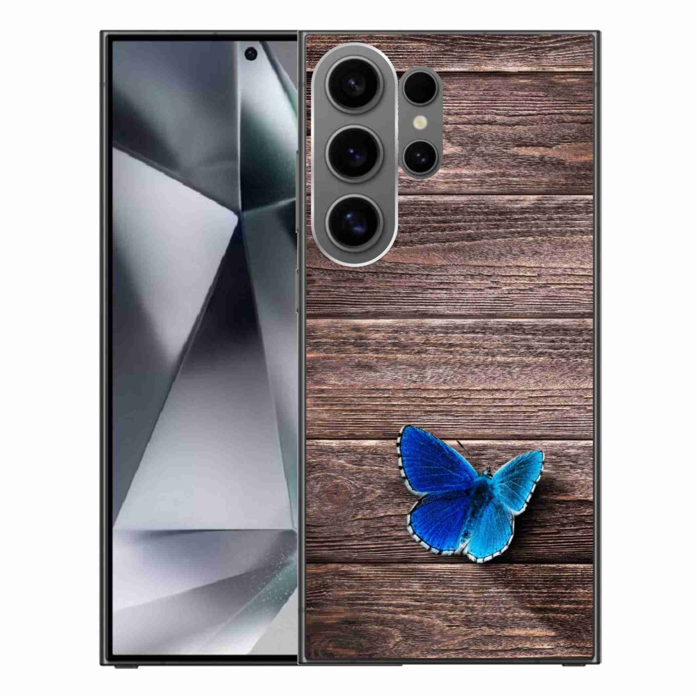 Gélový kryt mmCase na Samsung Galaxy S24 Ultra - modrý motýľ 1