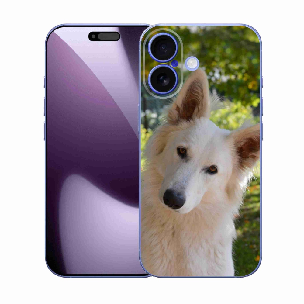 Gélový kryt mmCase na iPhone 17 - biely švajčiarsky ovčiak 1