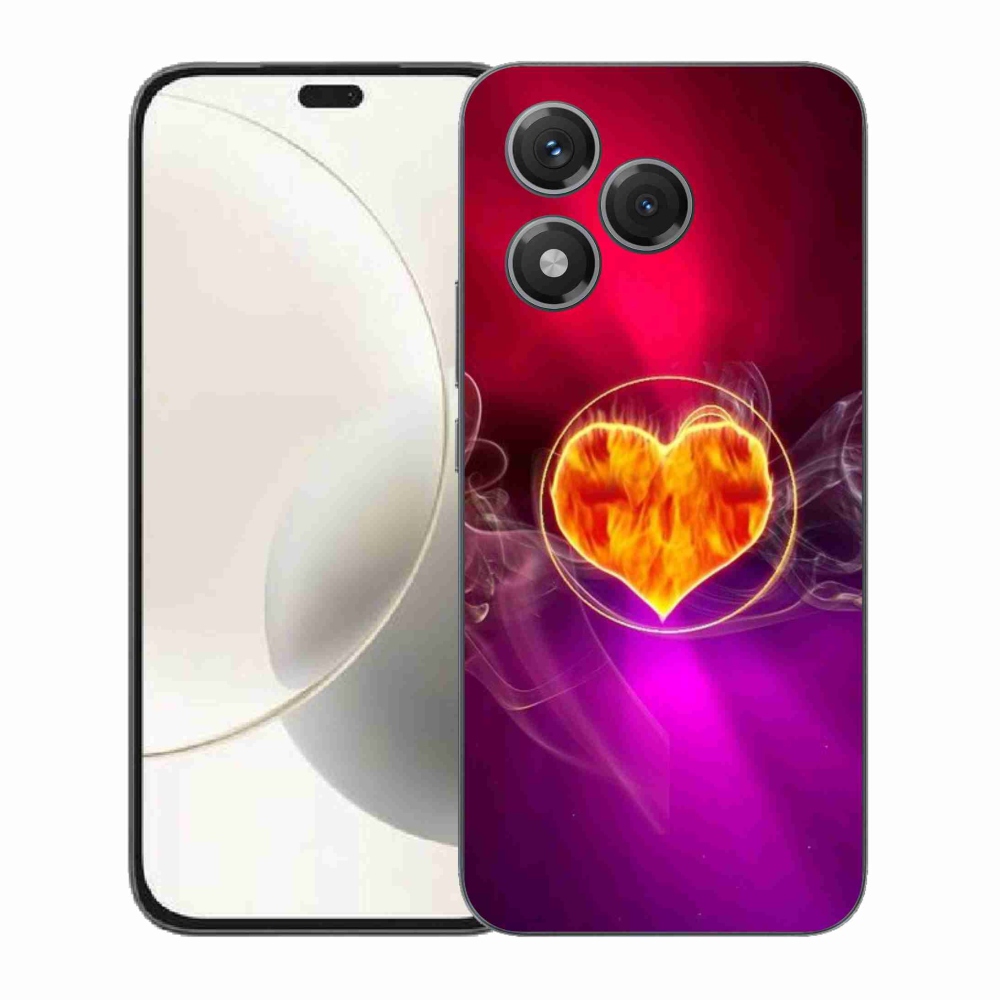 Gélový kryt mmCase na Honor 400 Lite - ohnivé srdce