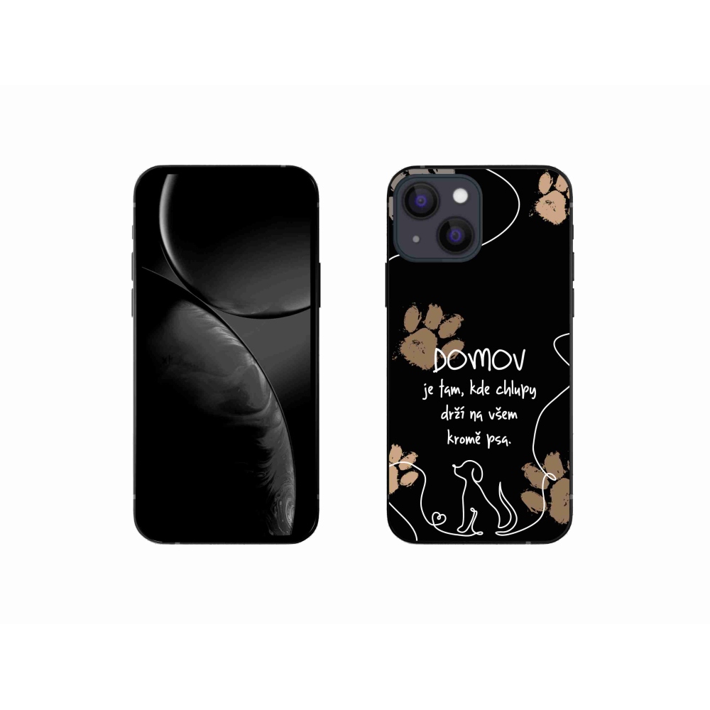 Gélový kryt mmCase na iPhone 13 mini 5.4 - psí motív čierne pozadie