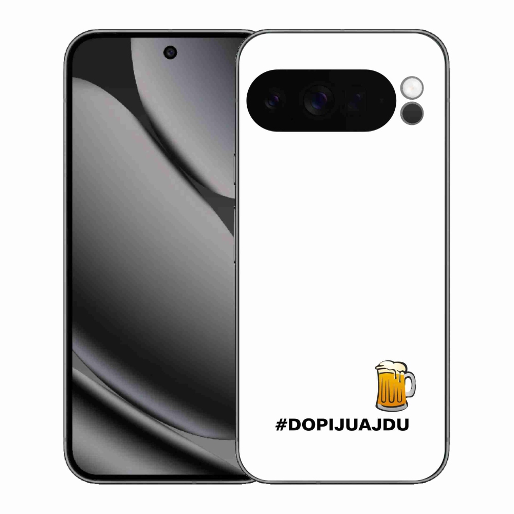 Gélový kryt mmCase na Google Pixel 10 Pro XL - pivný motív 1 biele pozadie