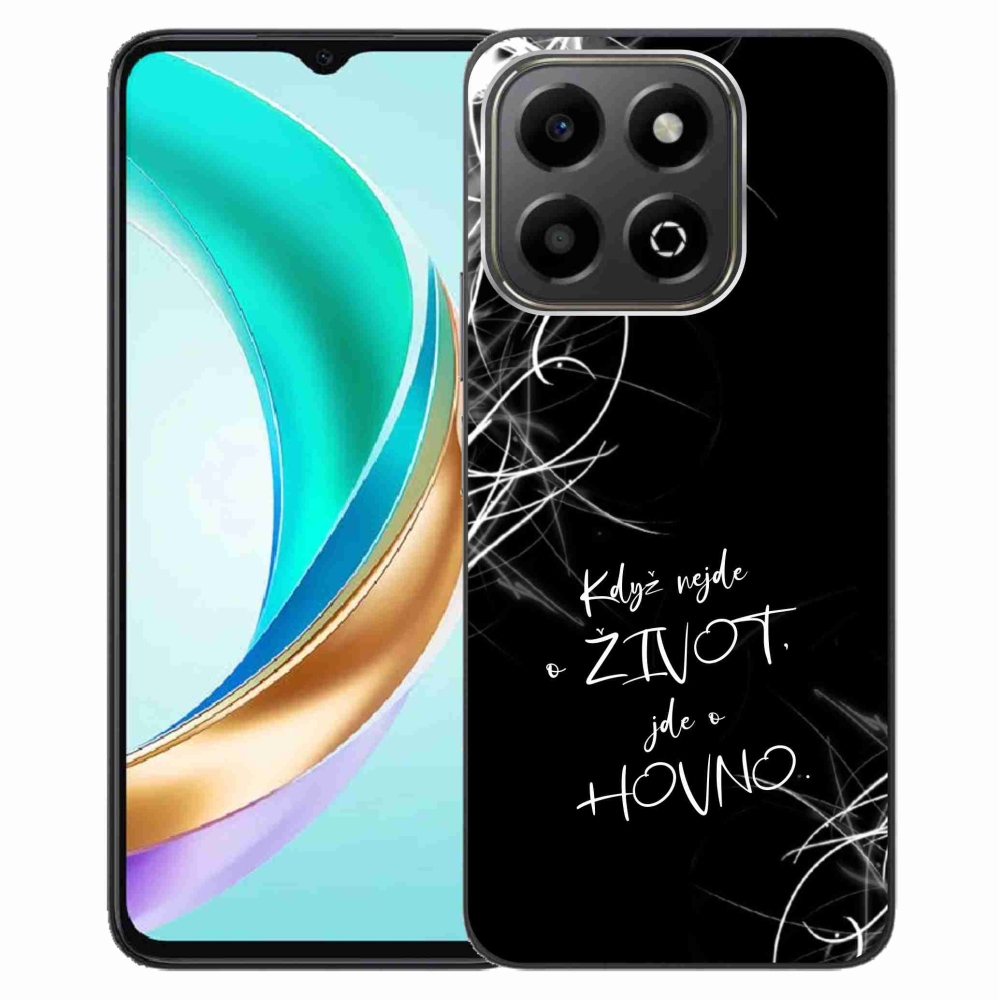 Gélový kryt mmCase na Honor X6b - vtipný text 16 čierne pozadie
