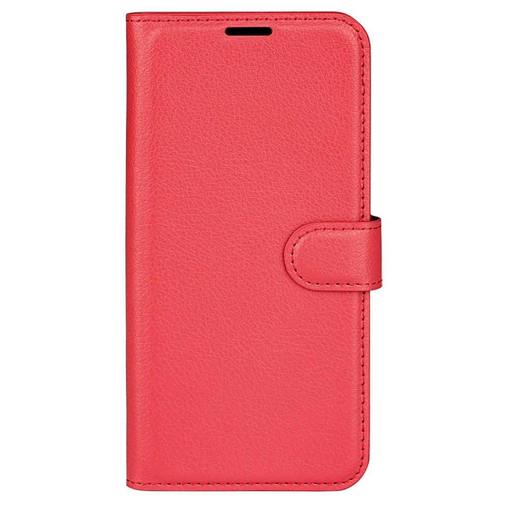 Litchi knižkové puzdro na Xiaomi Redmi Note 13 5G - červené