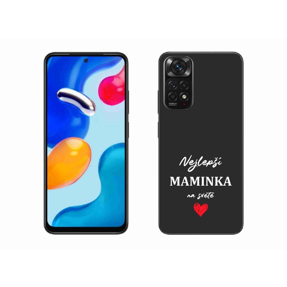 Gélový kryt mmCase na Xiaomi Redmi Note 11 4G - najlepšia mamička 1 čierne pozadie