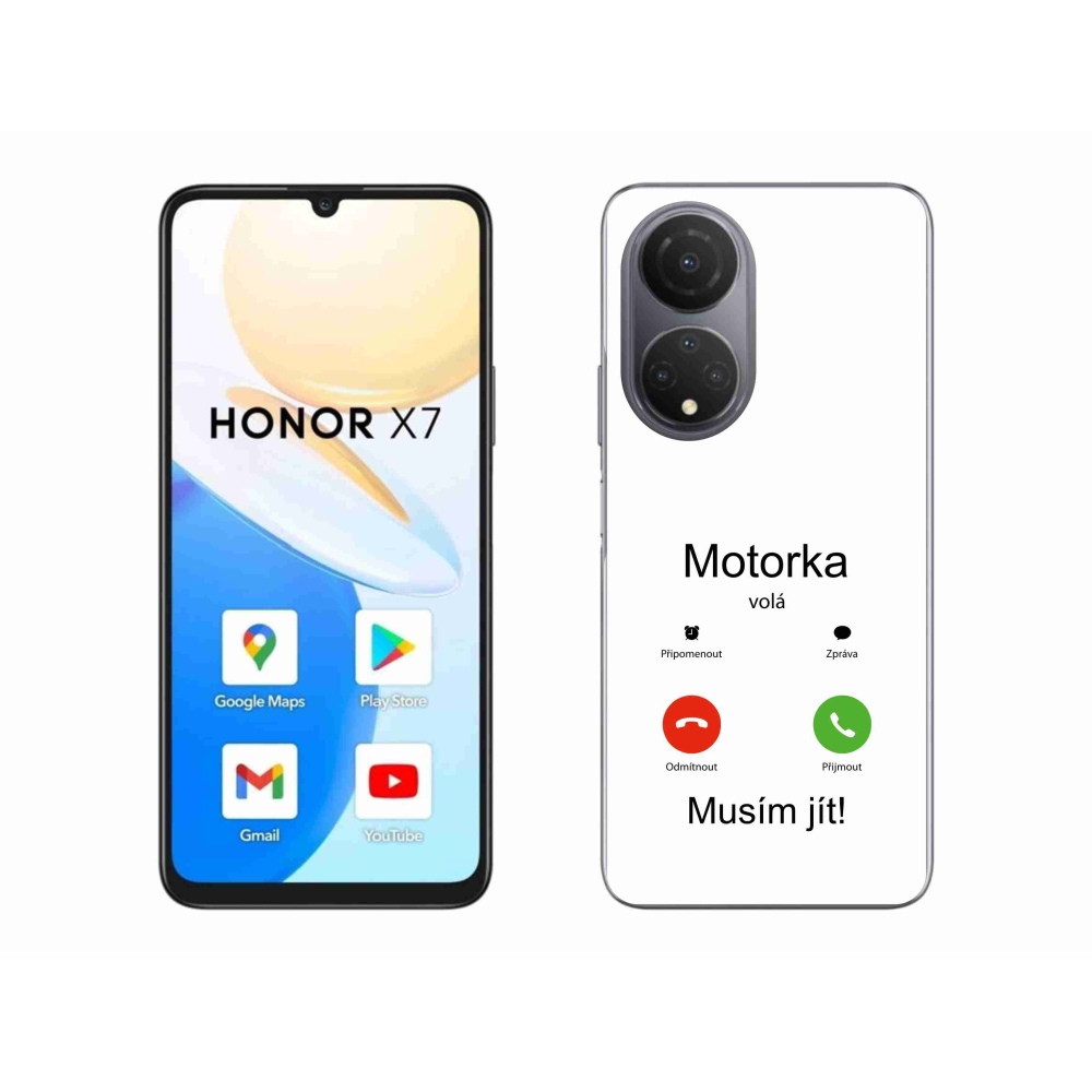 Gélový kryt mmCase na Honor X7 - motorka volá biele pozadie