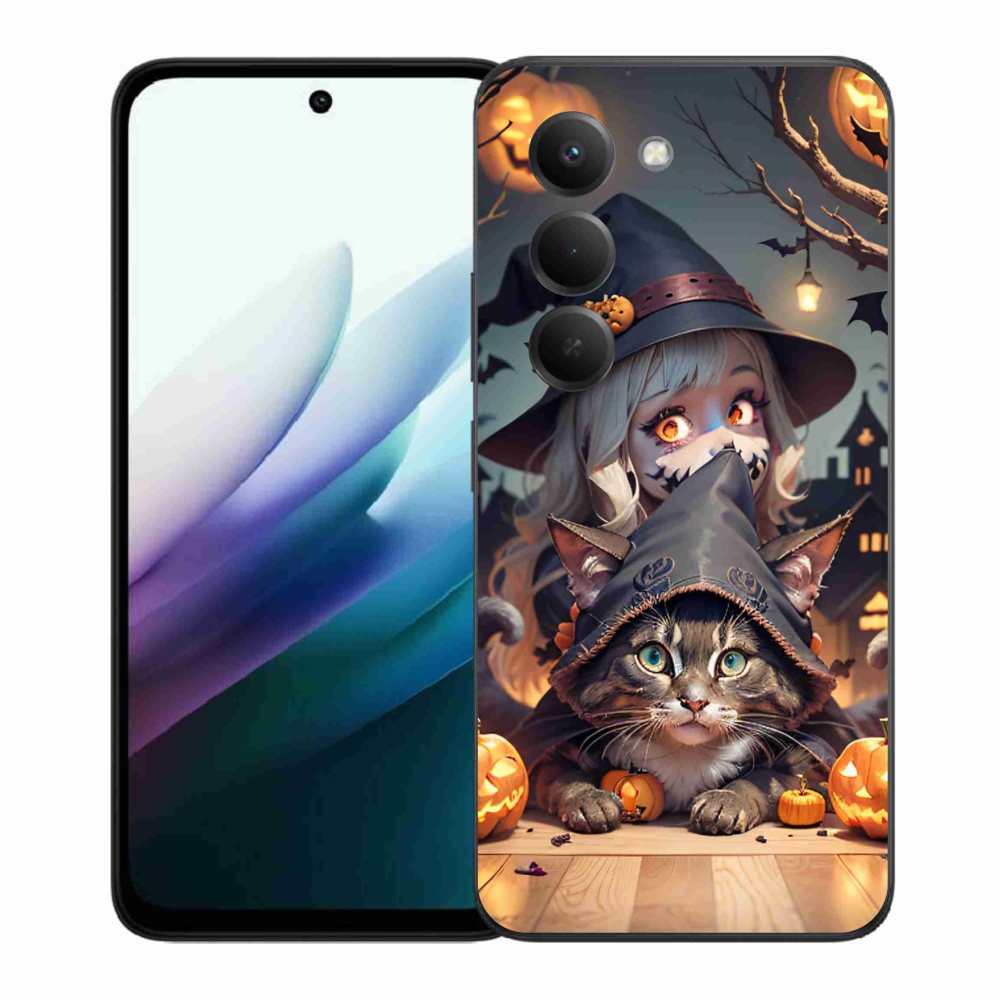 Gélový kryt mmCase na Xiaomi Redmi 15 4G/5G (171mm) - čarodejnica s mačkou