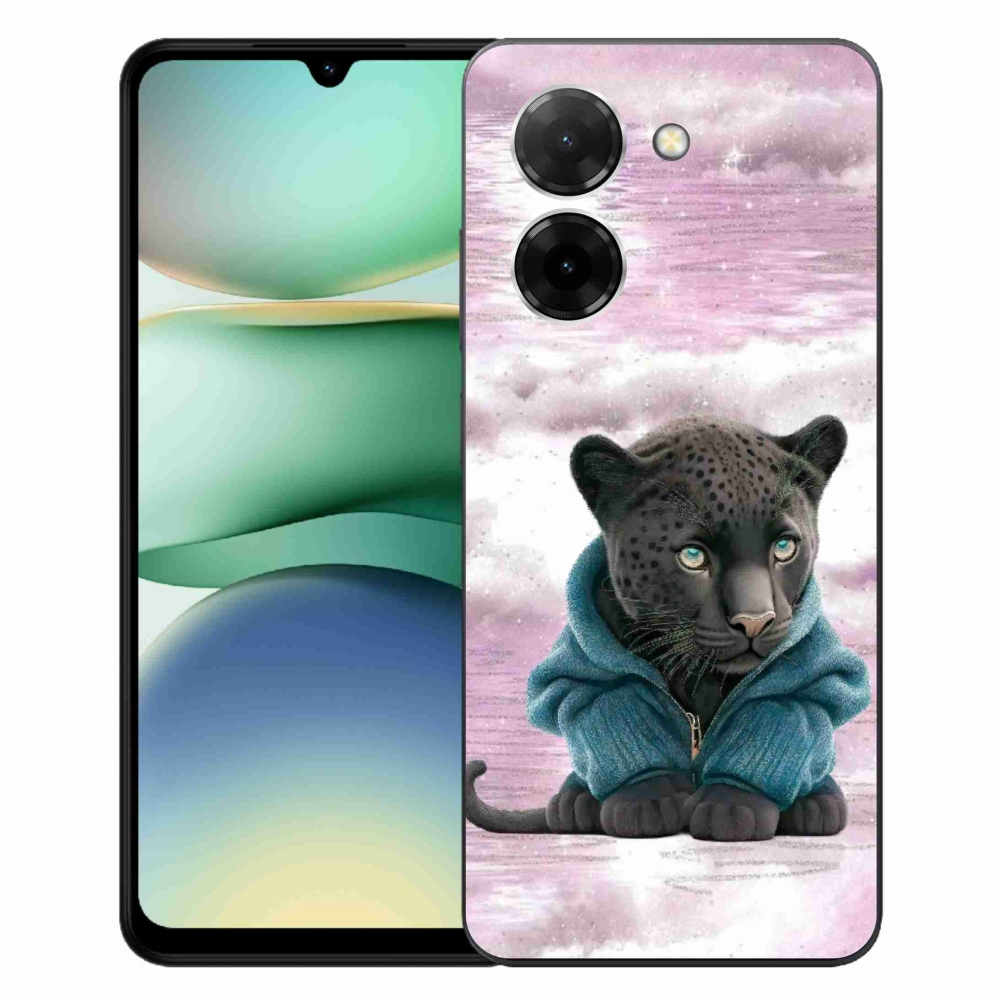 Gélový kryt mmCase na Xiaomi Redmi A5 - čierny panter vo svetri